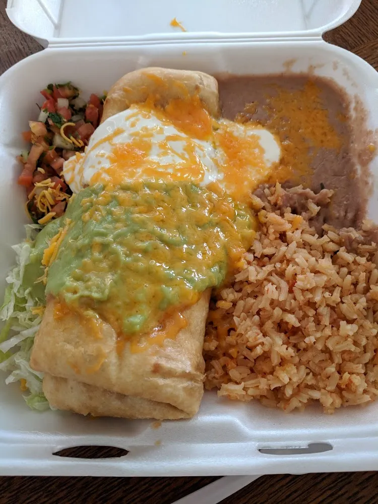 Chimichanga with Rice and Beans